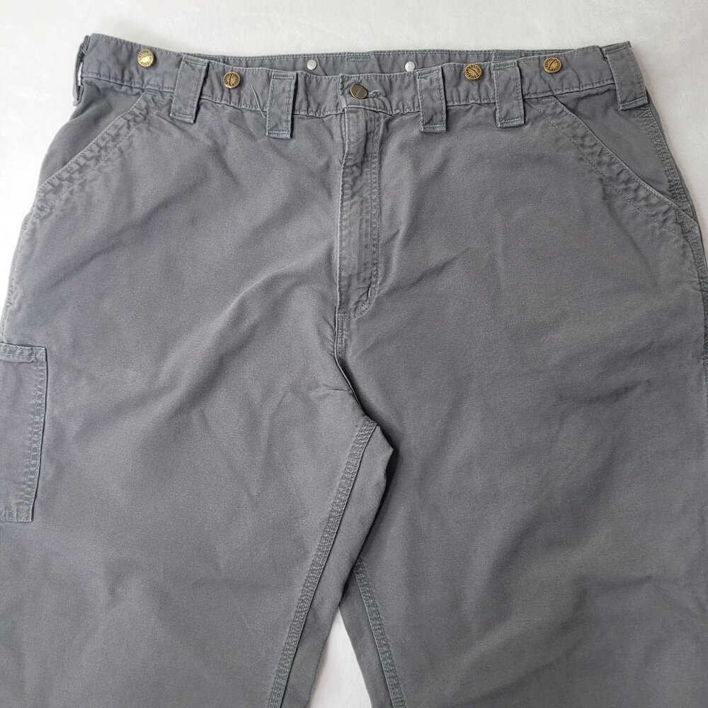 Carhartt Dungaree w/ Suspender Button Men's Gray Carpenter Work Pants Size 42X28 - Picture 3 of 12